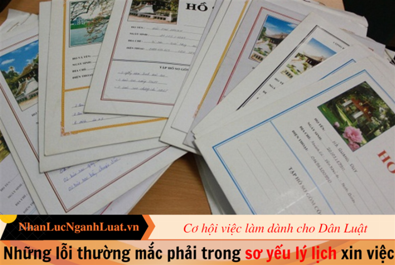 Lỗi Cần Tránh Khi Ghi Sơ Yếu Lý Lịch