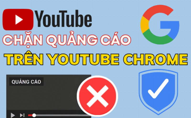 Giao diện cài đặt và quản lý tiện ích chặn quảng cáo YouTube Chrome trong trình duyệt Google Chrome